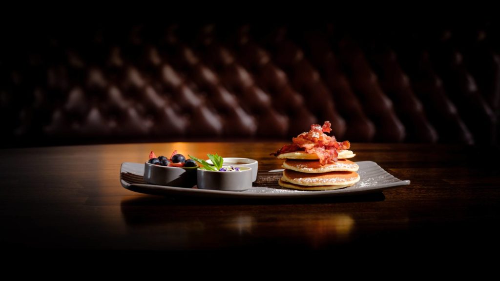 Pancakes with Crispy Bacon at Bia&Co
