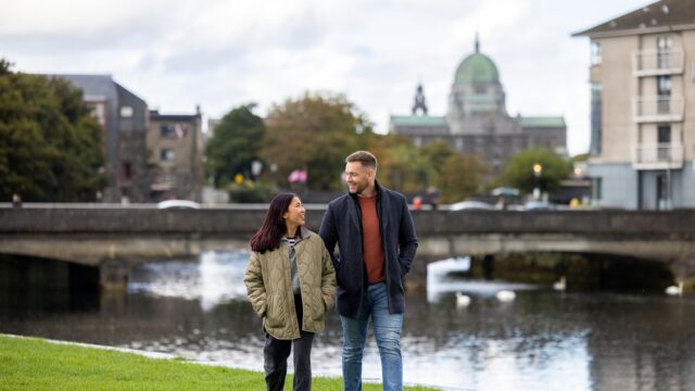 Couple with view of Galway Cathedral